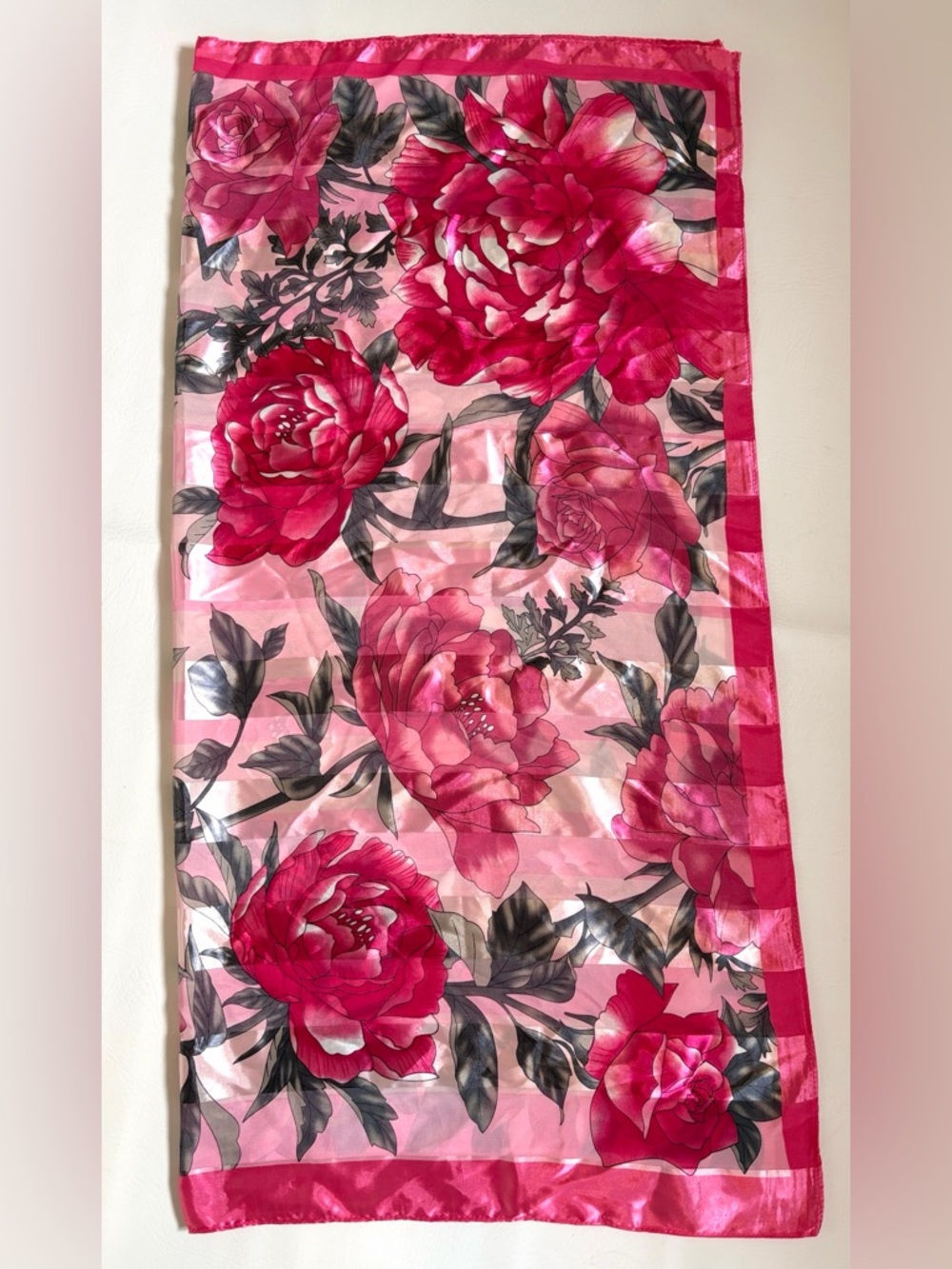 Juicy Couture Floral Scarf Peony Pink Square - Picture 8 of 10